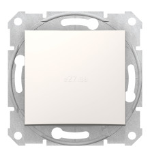Перемикач прохідний 1-клавішний Schneider Electric SDN0400123 Sedna, слонова кістка, пластик, без підсвітки та індикації, для врізного монтажу