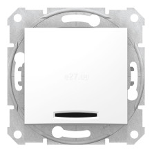 Вимикач 1-клавішний Schneider Electric SDN1400121 Sedna, білий, пластик, з підсвіткою, для врізного монтажу · Schneider Electric · schneider-electric-sdn1400121