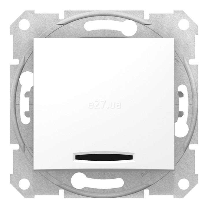 Вимикач 1-клавішний Schneider Electric SDN1400121 Sedna, білий, пластик, з підсвіткою, для врізного монтажу · Schneider Electric · schneider-electric-sdn1400121
