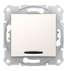 Вимикач 1-клавішний Schneider Electric SDN1400123 Sedna, слонова кістка, пластик, з підсвіткою, для врізного монтажу