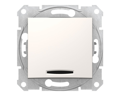 Вимикач 1-клавішний Schneider Electric SDN1400123 Sedna, слонова кістка, пластик, з підсвіткою, для врізного монтажу