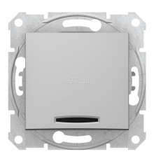 Вимикач 1-клавішний Schneider Electric SDN1400160 Sedna, алюміній, пластик, з підсвіткою, для врізного монтажу