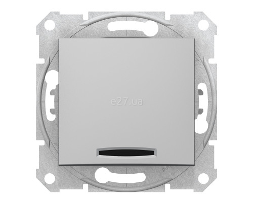 Вимикач 1-клавішний Schneider Electric SDN1400160 Sedna, алюміній, пластик, з підсвіткою, для врізного монтажу