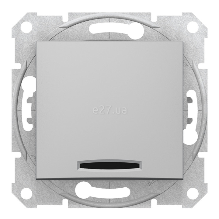 Вимикач 1-клавішний Schneider Electric SDN1400160 Sedna, алюміній, пластик, з підсвіткою, для врізного монтажу · Schneider Electric · schneider-electric-sdn1400160