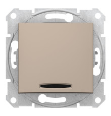 Вимикач 1-клавішний Schneider Electric SDN1400168 Sedna, титан, пластик, з підсвіткою, для врізного монтажу