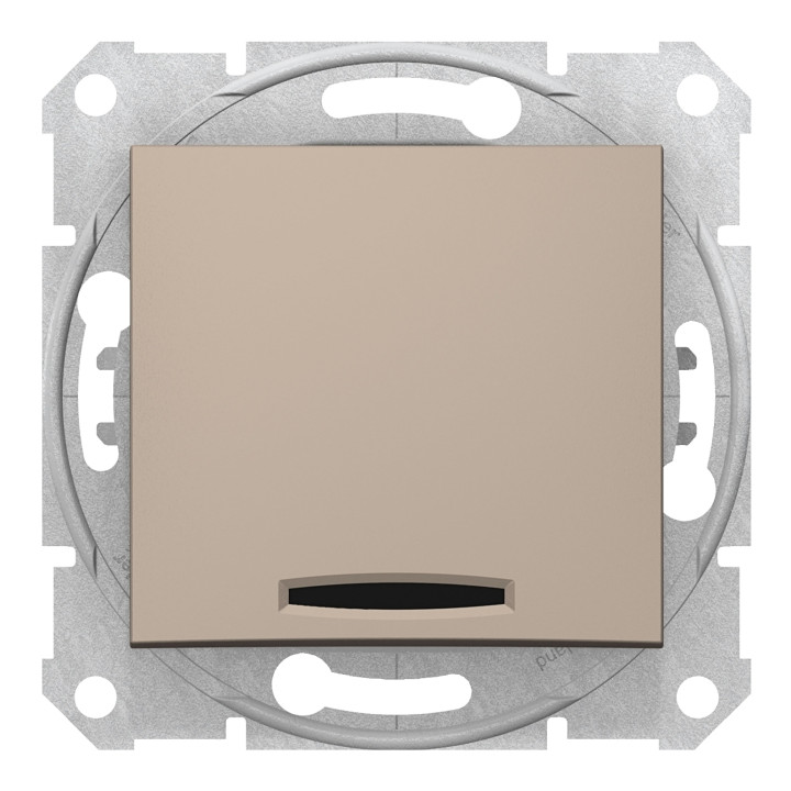 Вимикач 1-клавішний Schneider Electric SDN1400168 Sedna, титан, пластик, з підсвіткою, для врізного монтажу · Schneider Electric · schneider-electric-sdn1400168