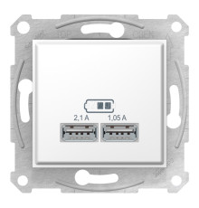 Розетка USB Schneider Electric SDN2710221 Sedna, білий, пластик, для врізного монтажу