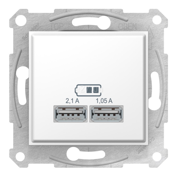 Розетка USB Schneider Electric SDN2710221 Sedna, білий, пластик, для врізного монтажу · Schneider Electric · schneider-electric-sdn2710221