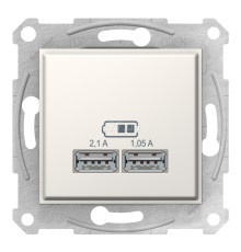 Розетка USB Schneider Electric SDN2710223 Sedna, слонова кістка, пластик, для врізного монтажу