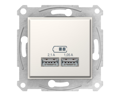 Розетка USB Schneider Electric SDN2710223 Sedna, слонова кістка, пластик, для врізного монтажу