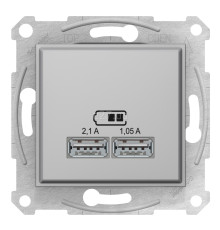 Розетка USB Schneider Electric SDN2710260 Sedna, алюміній, пластик, для врізного монтажу