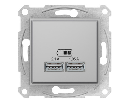Розетка USB Schneider Electric SDN2710260 Sedna, алюміній, пластик, для врізного монтажу