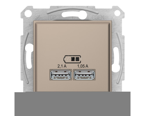 Розетка USB Schneider Electric SDN2710268 Sedna, титан, пластик, для врізного монтажу