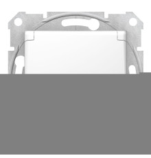 Розетка 220В Schneider Electric SDN3100121 Sedna, білий, пластик, із заземленням, Schuko, із захисною кришкою, зі шторками, для врізного монтажу