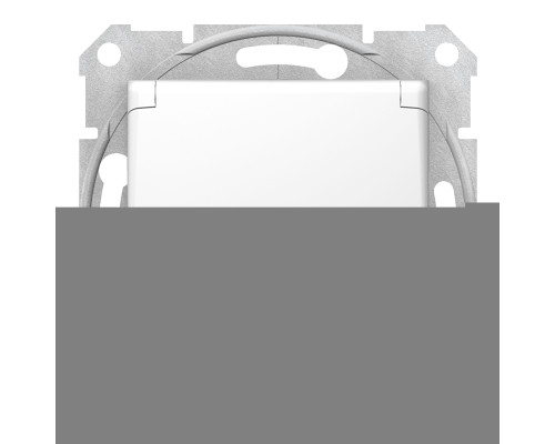 Розетка 220В Schneider Electric SDN3100121 Sedna, білий, пластик, із заземленням, Schuko, із захисною кришкою, зі шторками, для врізного монтажу