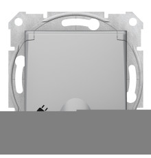 Розетка 220В Schneider Electric SDN3100160 Sedna, алюміній, пластик, із заземленням, Schuko, із захисною кришкою, зі шторками, для врізного монтажу