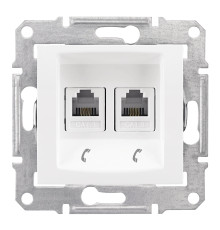 Розетка телефонна Schneider Electric SDN4201121 Sedna, білий, пластик, для врізного монтажу