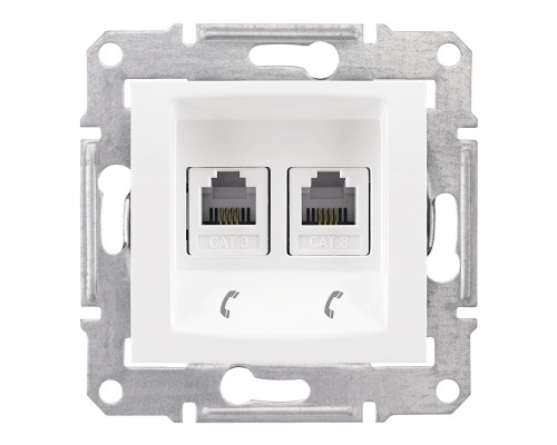Розетка телефонна Schneider Electric SDN4201121 Sedna, білий, пластик, для врізного монтажу