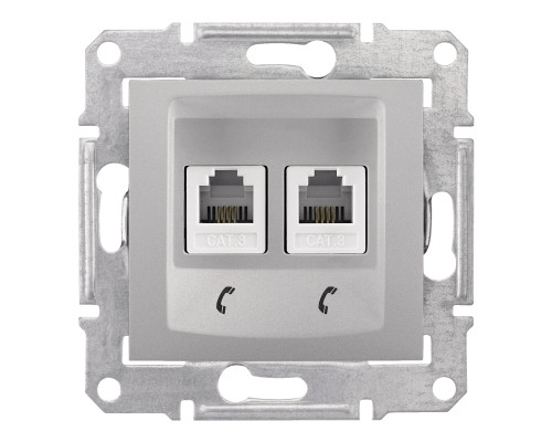 Розетка телефонна Schneider Electric SDN4201160 Sedna, алюміній, пластик, для врізного монтажу