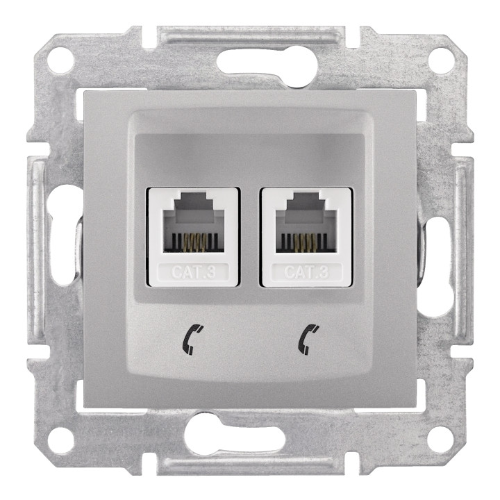 Розетка телефонна Schneider Electric SDN4201160 Sedna, алюміній, пластик, для врізного монтажу · Schneider Electric · schneider-electric-sdn4201160