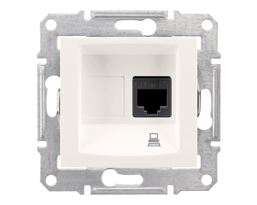 Розетка комп'ютерна Schneider Electric SDN4300123 Sedna, слонова кістка, пластик, для врізного монтажу