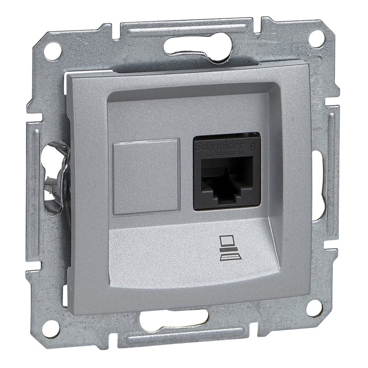 Розетка комп'ютерна Schneider Electric SDN4300160 Sedna, алюміній, пластик, для врізного монтажу · Schneider Electric · schneider-electric-sdn4300160