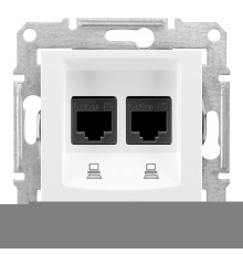 Розетка комп'ютерна Schneider Electric SDN4400121 Sedna, білий, пластик, для врізного монтажу