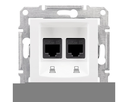 Розетка комп'ютерна Schneider Electric SDN4400121 Sedna, білий, пластик, для врізного монтажу
