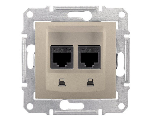 Розетка комп'ютерна Schneider Electric SDN4400168 Sedna, титан, пластик, для врізного монтажу