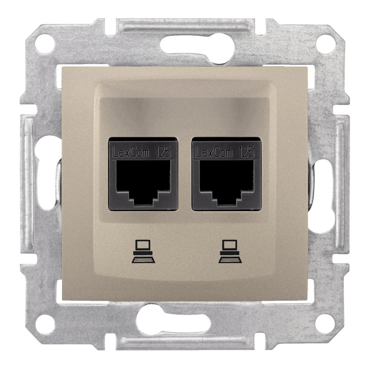 Розетка комп'ютерна Schneider Electric SDN4400168 Sedna, титан, пластик, для врізного монтажу · Schneider Electric · schneider-electric-sdn4400168