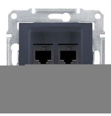 Розетка комп'ютерна Schneider Electric SDN4400170 Sedna, графіт, пластик, для врізного монтажу