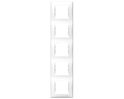 Рамка 5 постів вертикальна Schneider Electric SDN5801521 Sedna, білий, пластик