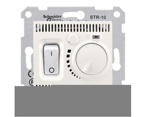 Кімнатний терморегулятор Schneider Electric SDN6000123 Sedna, слонова кістка, пластик, для врізного монтажу