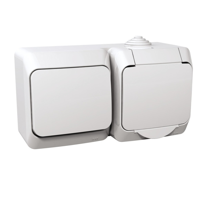 Розетка 220В з вимикачем 1-клавішним Schneider Electric WDE000500 Cedar Plus, білий · Schneider Electric · schneider-electric-wde000500