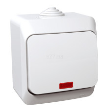 Вимикач 1-клавішний Schneider Electric WDE000514 Cedar Plus, білий, з підсвіткою