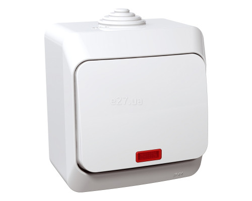 Вимикач 1-клавішний Schneider Electric WDE000514 Cedar Plus, білий, з підсвіткою