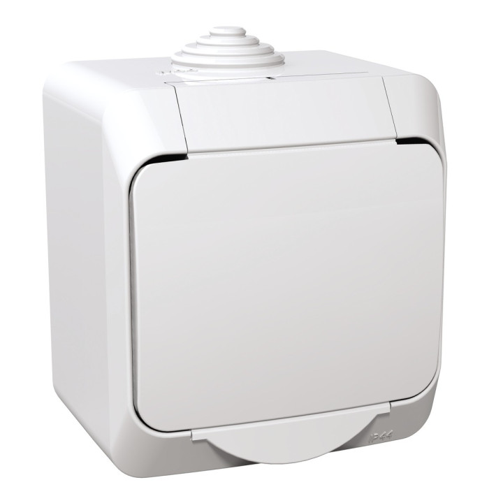 Розетка 220В Schneider Electric WDE000540 Cedar Plus, білий, із заземленням, французький стандарт · Schneider Electric · schneider-electric-wde000540
