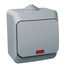 Вимикач 1-клавішний Schneider Electric WDE000614 Cedar Plus, сірий, з підсвіткою