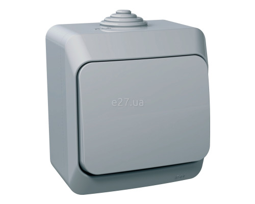 Перемикач прохідний 1-клавішний Schneider Electric WDE000660 Cedar Plus, сірий, без підсвітки та індикації