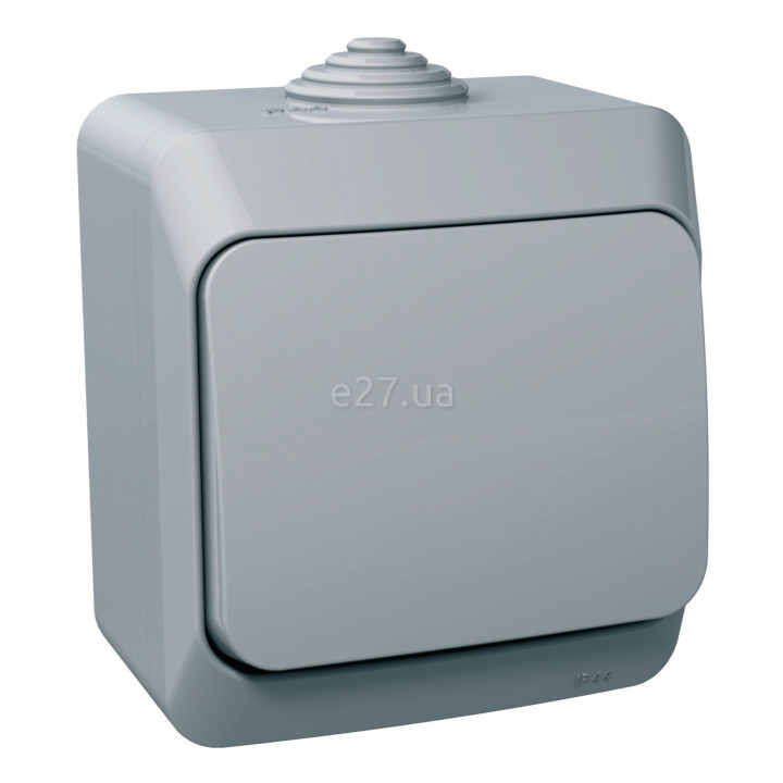 Перемикач прохідний 1-клавішний Schneider Electric WDE000660 Cedar Plus, сірий, без підсвітки та індикації · Schneider Electric · schneider-electric-wde000660