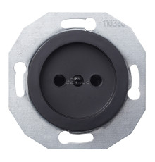 Розетка 220В Schneider Electric WDE011301 Renova, чорний, пластик, без заземлення, без захисної кришки, зі шторками, для врізного монтажу