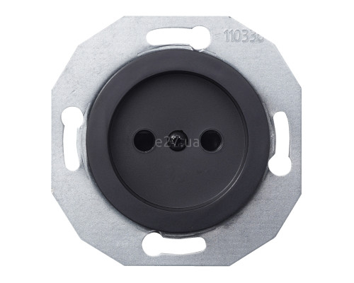 Розетка 220В Schneider Electric WDE011301 Renova, чорний, пластик, без заземлення, без захисної кришки, зі шторками, для врізного монтажу