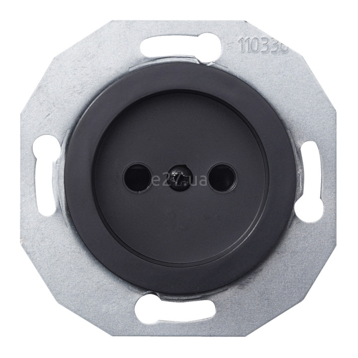 Розетка 220В Schneider Electric WDE011301 Renova, чорний, пластик, без заземлення, без захисної кришки, зі шторками, для врізного монтажу · Schneider Electric · schneider-electric-wde011301