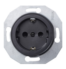 Розетка 220В Schneider Electric WDE011303 Renova, чорний, пластик, із заземленням, Schuko, без захисної кришки, зі шторками, для врізного монтажу