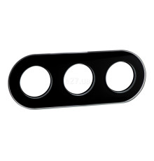Рамка 3 поста Schneider Electric WDE011428 Renova Glass, чорний, скло