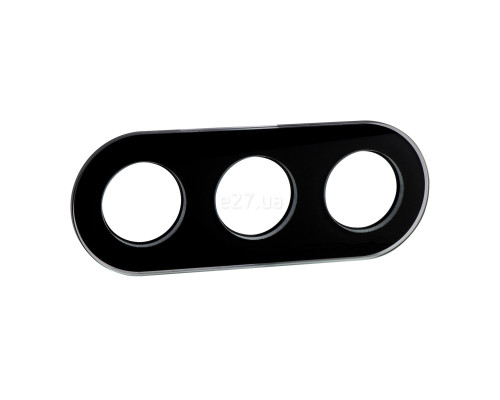 Рамка 3 поста Schneider Electric WDE011428 Renova Glass, чорний, скло