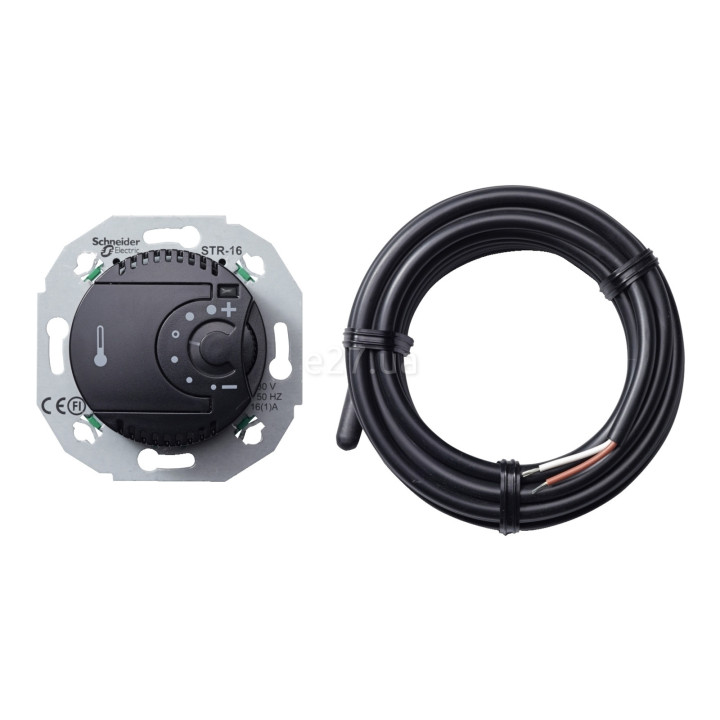 Термостат Schneider Electric WDE011625 Renova, чорний, пластик, для врізного монтажу · Schneider Electric · schneider-electric-wde011625