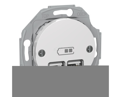 Розетка USB Schneider Electric WDE011760 Renova, білий, пластик, для врізного монтажу