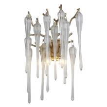 Бра Searchlight 10425-2GO Heritage 2Lt Wall Light, Gold Metal and Clear Glass Drops · Searchlight · searchlight-10425-2go