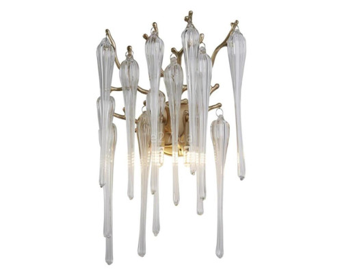 Бра Searchlight 10425-2GO Heritage 2Lt Wall Light, Gold Metal and Clear Glass Drops